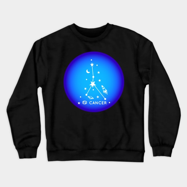 Cancer Zodiac Sign Aura Crewneck Sweatshirt by mystikwhale